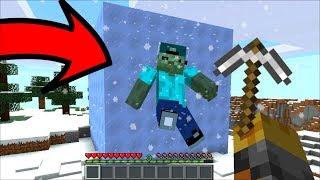 Minecraft MARK FRIENDLY ZOMBIE FROZEN INSIDE ICE BLOCKS MOD / SAVE MARK FRIENDLY ZOMBIE!! Minecraft
