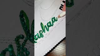 How to custom hand paint Nike AF1 sneakers -  Punjabi singer music notes and song names