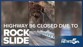 Rock slide caught on camera in Colorado