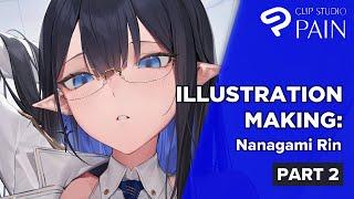 ILLUSTRATION MAKING Nanagami Rin | Base Shadows & Rendering