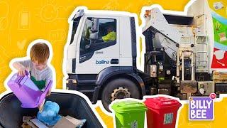 Garbage Collection Pretend Play and a Real Garbage Truck