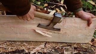 Hand Hewing Ash Planks with an Axe for an Anglo-Saxon Shield - Part II | Early Medieval Woodworking