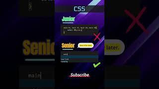 Junior vs Senior Developer: #CSS  #javascript #developerlife  #programming #HTML
