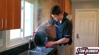 How To Clean A Kitchen Sink Drain With Boiling Water & Dish Soap