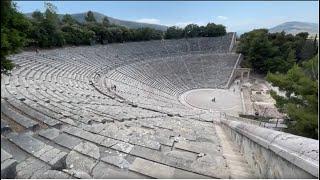 Epidaurus or Ἐπίδαυρος.  AMAZING THEATER!!!  MUST SEE!!! UNESCO! - Greece - ECTV