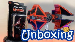 Star Wars X-Wing Miniatures MAJOR VONREG'S TIE Expansion Unboxing & Close Up Shots