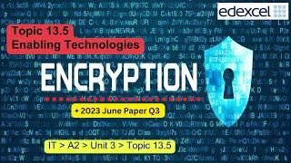 Edexcel IAL - A2 - IT - Unit 3 - Topic 13: - 13.5 Data  Encryption & 2023 June Q3