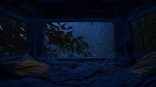 ️Soothing Rain Sounds for Sleep | Heavy Rainfall on Camper Van for Deep Relaxation & Stress Relief