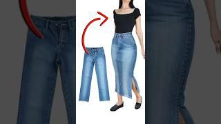 Upcycle old jeans into a skirt easily! Miarti ️