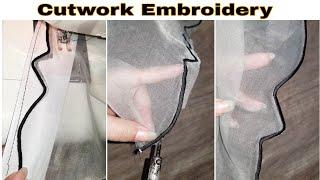 Cutwork Daman Design | Cut Work Embroidery At Home | NS Creation