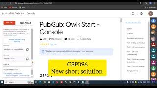 Pub/Sub: Qwik Start - Console #GSP096 short solution || #gcp #arcade #googlecloud #quicklab