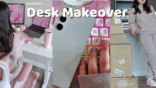 Aesthetic ️Desk️ Makeover | ASMR Unboxing 🩷⌨️