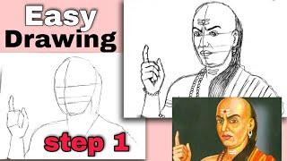 Acharya Chanakya Drawing | Portrait Drawing Tutorial