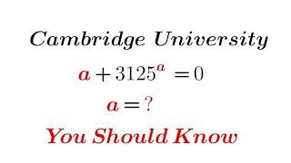 A very tricky Question from Cambridge University Entrance Exam || Find the value of "a" || #maths