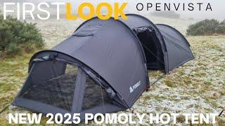 Pomoly Openvista hot tent. New 2025 hot tent. First look and set up. Outdoor gear review.