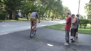 Wheelie/Manual fail (Kid shows off and falls)