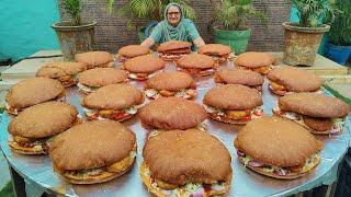 BIG BURGERS   | Indian Style Giant burger recipe | Street Food | Veg village food