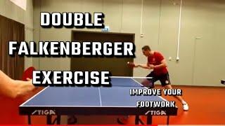 DOUBLE FALKENBERGER | table tennis footwork exercise | Advanced level tutorial | Improve