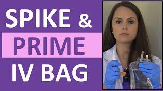 How to Prime IV Tubing Line | How to Spike a IV Bag for Nursing