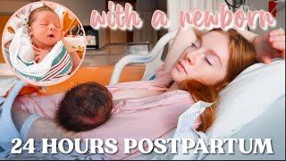 NEWBORNS FIRST 24 HOURS OF LIFE | VERY RAW 24 HOURS POSTPARTUM WITH A NEWBORN| POSTPARTUM BELLY SHOT