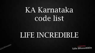 KA Karnataka code list