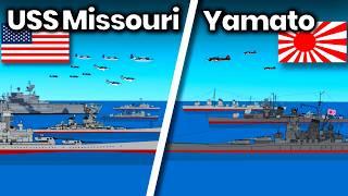 USS Missouri VS Yamato | Battleship Animation