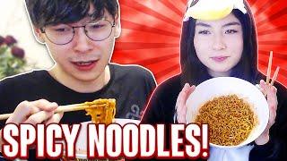 KYEDAE & TENZ TRY THE SPICY NOODLES CHALLENGE 