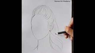 how to draw girl with puff hairstyle drawing easy