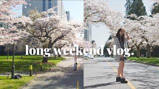 long weekend vlog | grad photos, cherry blossoms, packing