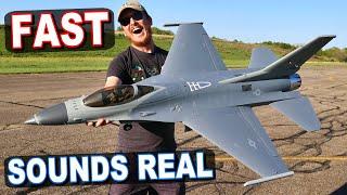 RC SMART JET!! Incredible SOUND! E-flite F-16 Falcon 80mm EDF Smart Jet - TheRcSaylors