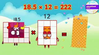 Numberblocks 18.5 decimal multiplication | times table | learn to count @Educationalcorner110