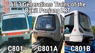 All Three Generations of Bukit Panjang LRT Trains