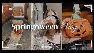 SPRINGOWEEN VLOG Halloween thrifting, cozy town, full moon! #springoween #halloweenhunting #cozyvlog