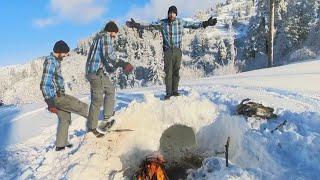 Sleeping in the Snow - Can I get a fire started with Everything Frozen?