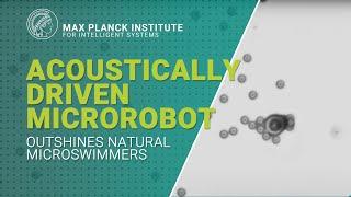 Acoustically driven microrobot outshines natural microswimmers