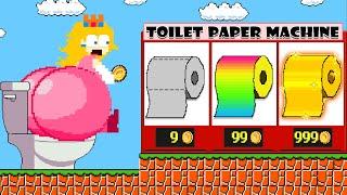 Super Mario Bros: Peach Choosing the best TOILET PAPER from the Vending Machine | Game Animation