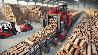 Fastest Firewood Processing Machine | World's Fastest Modern Wood Cutting Chainsaw Technology #12