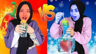 تحدي الأكل الساخن ضد المتجمد  الثلجي ضد الناري مين يكسب 