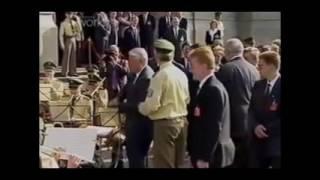 Boris Jelzin conducting a military orchestra in Germany