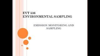 EMISSION MONITORING AND SAMPLING