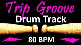 Trip Groove Drum Track 80 BPM Rock Drum Beat for Bass Guitar Backing Tracks, Drum Beats Instrumental