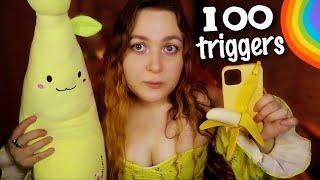 Rainbow  100 triggers in 100 sec  ASMR 100 triggers in 1 minute 40 seconds