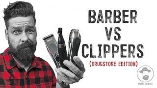 Professional Barber Uses The CHEAPEST Drugstore Clippers To Do Fade & Beard Trim On Toughest Client.