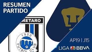 Resumen y Goles | Querétaro vs Pumas | Jornada 15 - Apertura 2019 | Liga BBVA MX