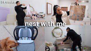 Nest with me  organizing the nursery, baby name hint, installing the car seat, Trader Joe's haul