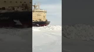 Icebreaker Ship in North Pole