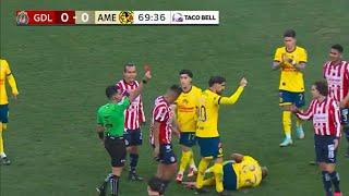 Cade Cowell TARJETA ROJA 🟥 | Chivas vs América 0-0 Resumen y Goles | Liga MX 24-25