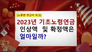 2023년 기초연금 인상액 및 확정액은 얼마일까?