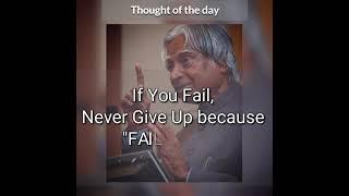 APJ Abdul Kalam Quotes |Never give up | thought of the day #APJAbdulKalam #Shorts