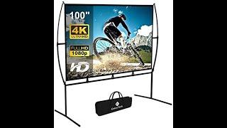 Review Projector Screen with Stand Foldable Portable Movie Screen 100 Inch